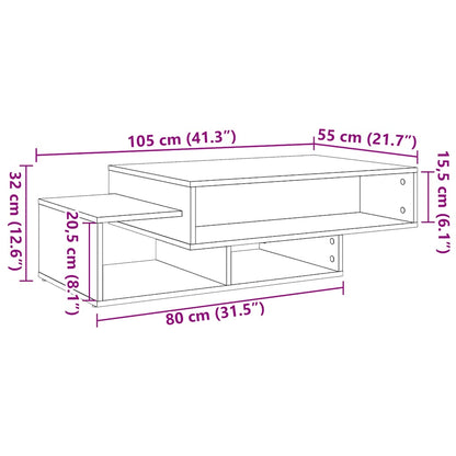 Coffee Table Black Oak 105x55x32 cm Engineered Wood