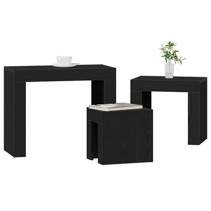 Nesting Tables 3 pcs Black Oak 61 x 30 x 50 cm Engineered Wood