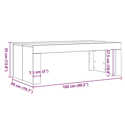 Coffee Table Black Oak 102 x 50 x 35 cm Engineered Wood