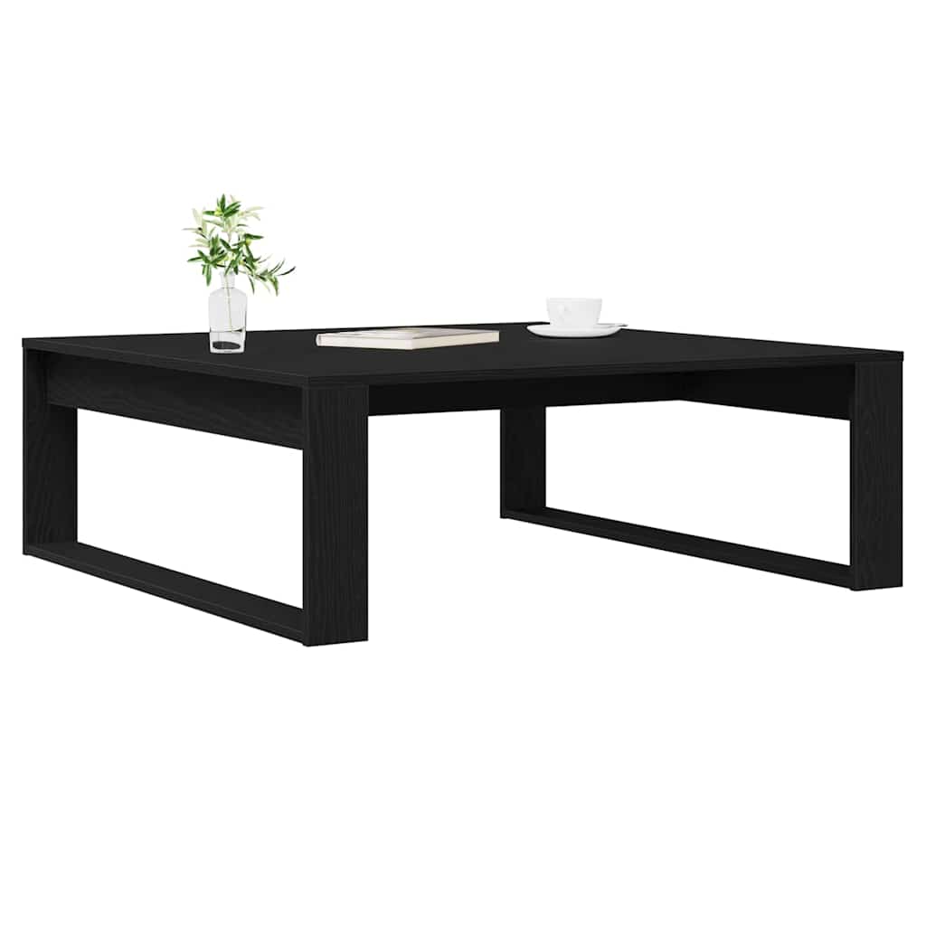Coffee Table Black Oak 100 x 100 x 35 cm Engineered Wood