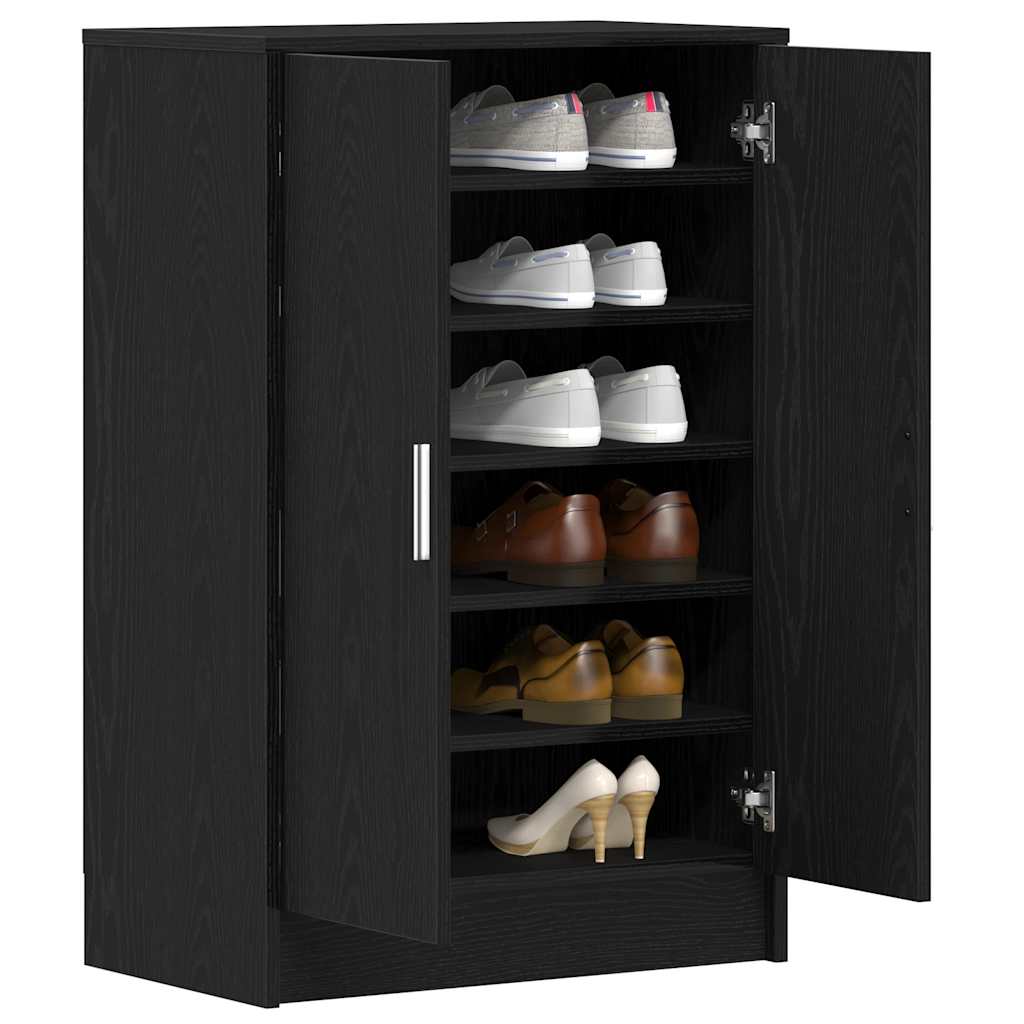 Shoe Cabinet 60 x 35 x 92 cm Engineered Wood Black Oak