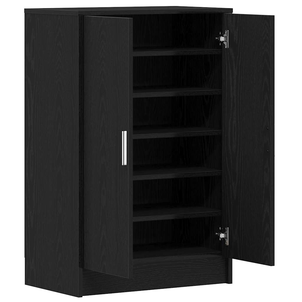 Shoe Cabinet 60 x 35 x 92 cm Engineered Wood Black Oak