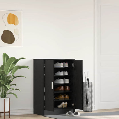 Shoe Cabinet 60 x 35 x 92 cm Engineered Wood Black Oak