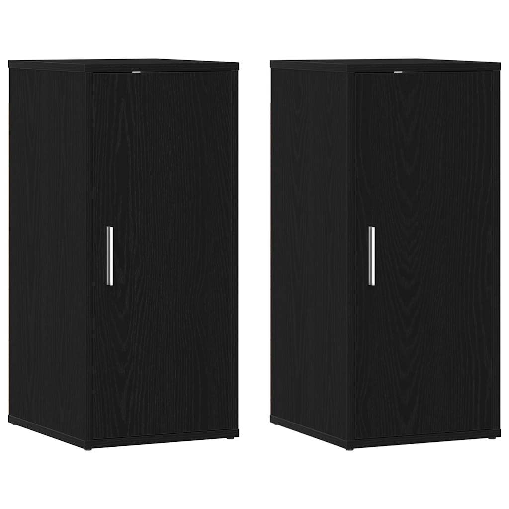 Shoe Cabinets 2 pcs Black Oak 32x35x70 cm Engineered Wood
