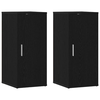 Shoe Cabinets 2 pcs Black Oak 32x35x70 cm Engineered Wood