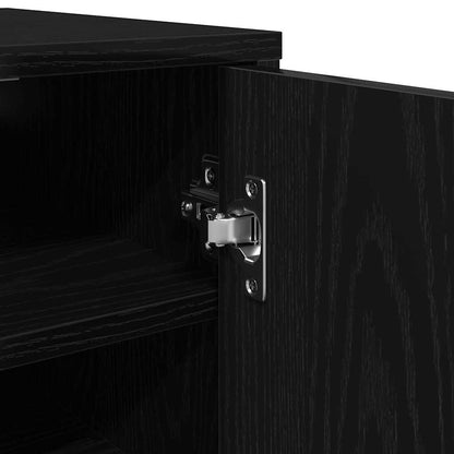 Shoe Cabinets 2 pcs Black Oak 32x35x70 cm Engineered Wood