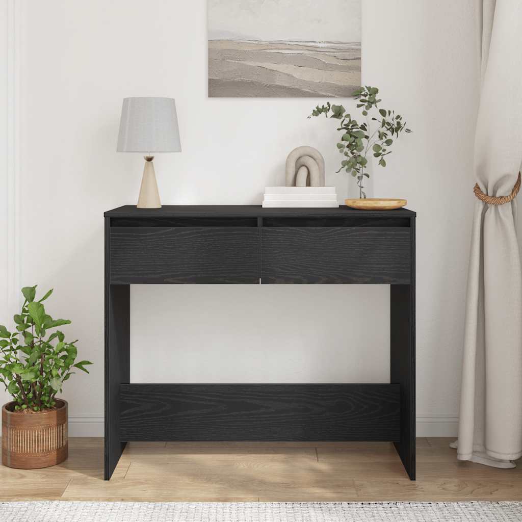 Console Table Black Oak 89x41x76,5 cm Engineered Wood