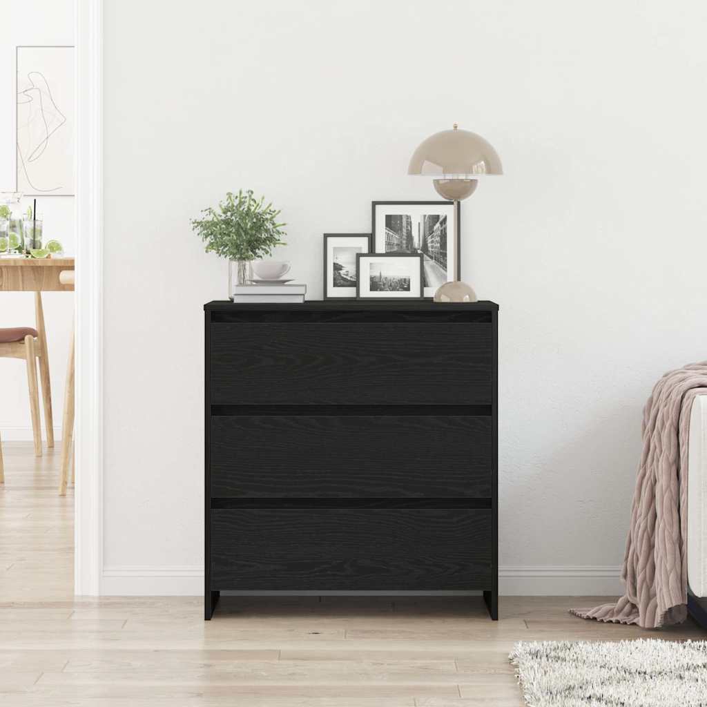 Sideboard Black Oak 70x41x75 cm Engineered Wood