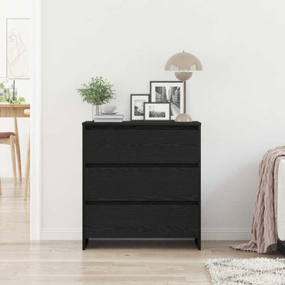Sideboard Black Oak 70x41x75 cm Engineered Wood