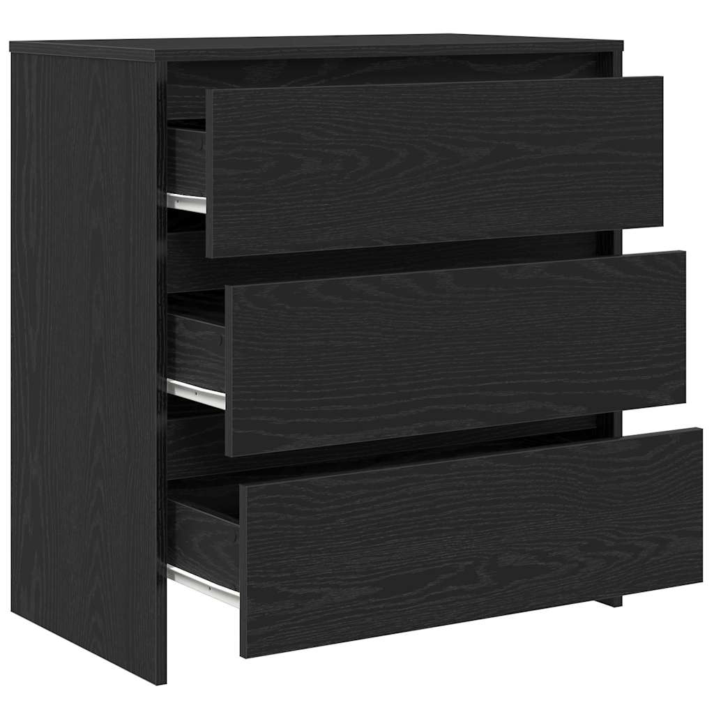 Sideboard Black Oak 70x41x75 cm Engineered Wood
