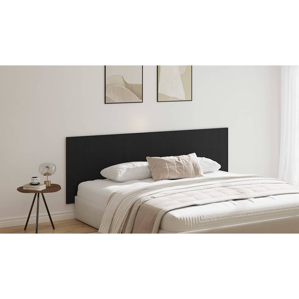 Bed Headboard Black Oak 240 x 1.5 x 80.5 cm Engineered Wood