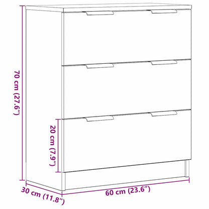 Sideboard with Drawer Black Oak 60 x 30 x 70 cm Engineered Wood