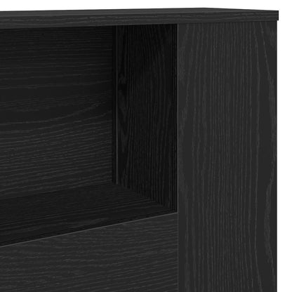 Headboard Cabinet Black Oak Engineered Wood