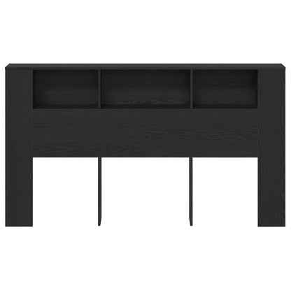 Headboard Cabinet Black Oak Engineered Wood