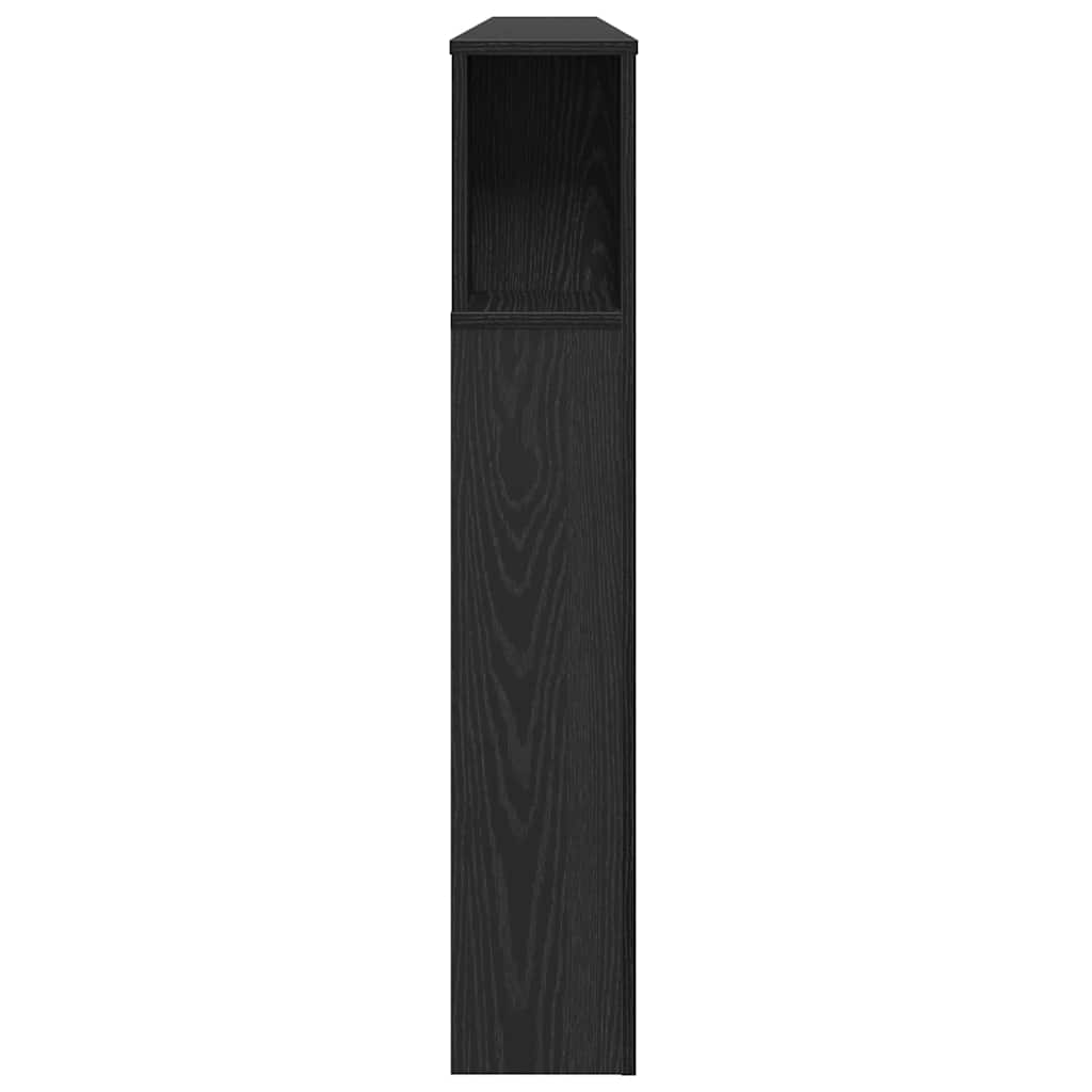 Headboard Cabinet Black Oak Engineered Wood