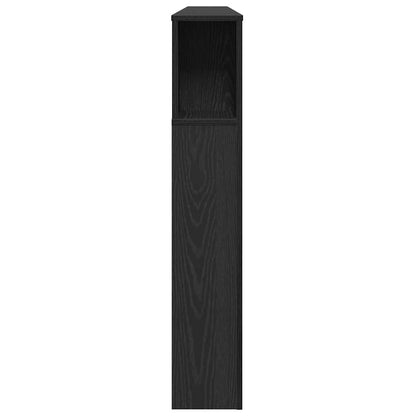 Headboard Cabinet Black Oak Engineered Wood