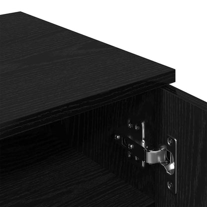 Shoe Cabinet Black Oak 59 x 35 x 70 cm Engineered Wood