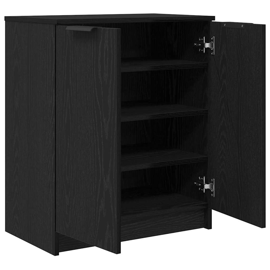 Shoe Cabinet Black Oak 59 x 35 x 70 cm Engineered Wood
