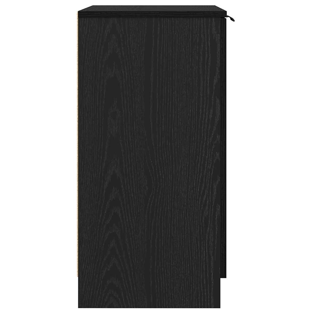 Shoe Cabinet Black Oak 59 x 35 x 70 cm Engineered Wood