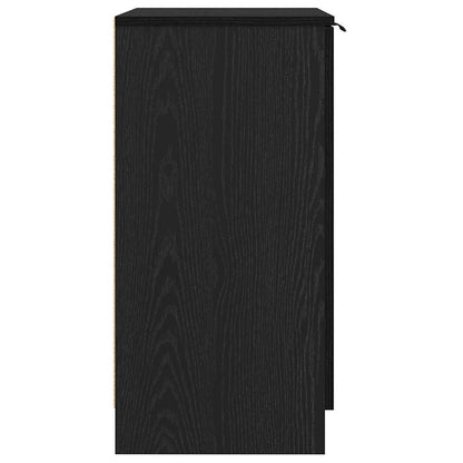 Shoe Cabinet Black Oak 59 x 35 x 70 cm Engineered Wood