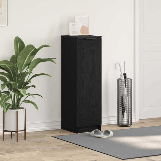 Shoe Cabinet Black Oak 29.5 x 35 x 101 cm Engineered Wood