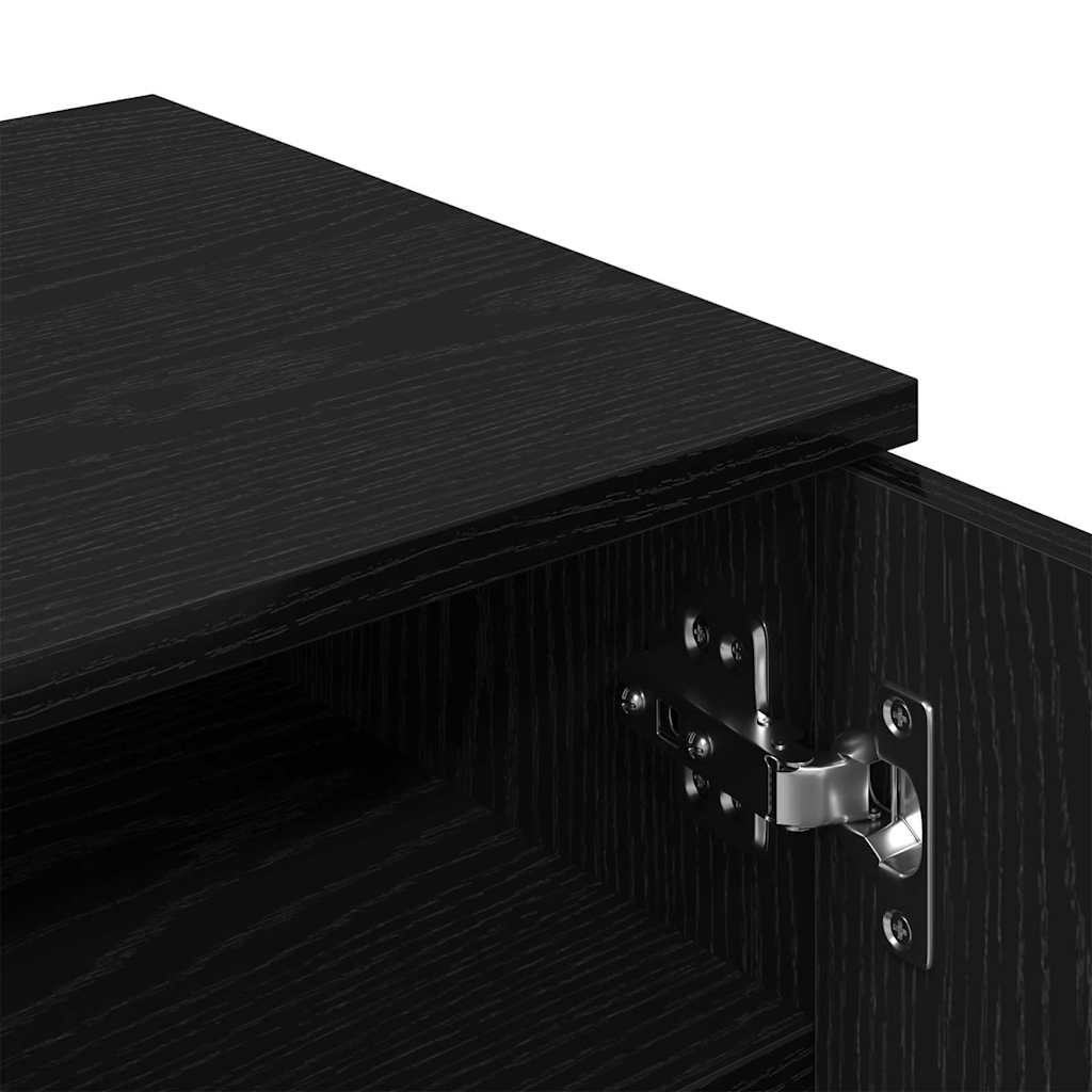 Shoe Cabinet Black Oak 59 x 35 x 100 cm Engineered Wood