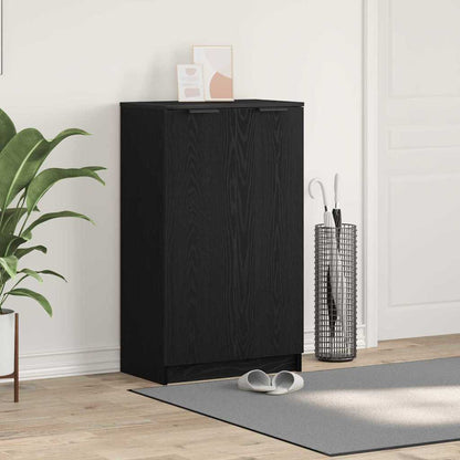 Shoe Cabinet Black Oak 59 x 35 x 100 cm Engineered Wood