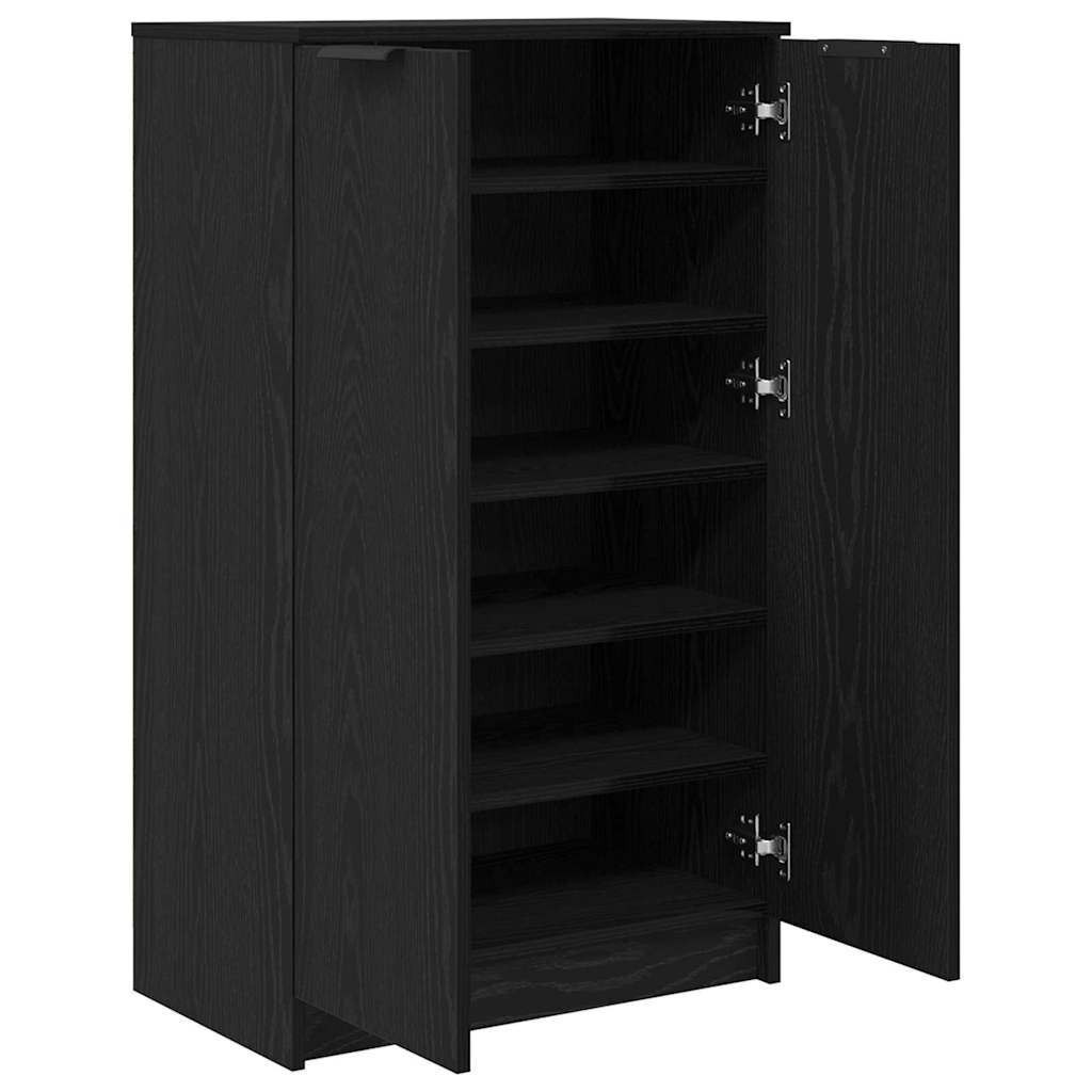 Shoe Cabinet Black Oak 59 x 35 x 100 cm Engineered Wood