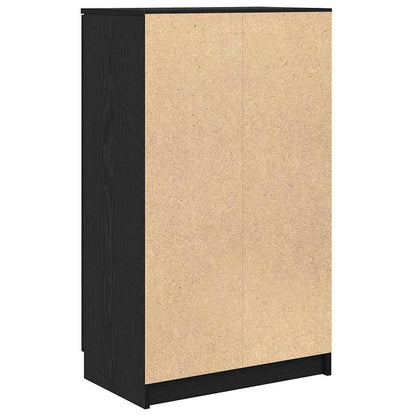 Shoe Cabinet Black Oak 59 x 35 x 100 cm Engineered Wood