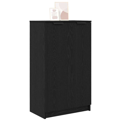 Shoe Cabinet Black Oak 59 x 35 x 100 cm Engineered Wood