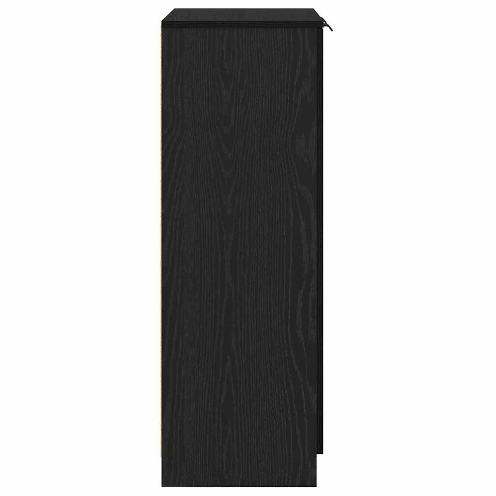 Shoe Cabinet Black Oak 59 x 35 x 100 cm Engineered Wood