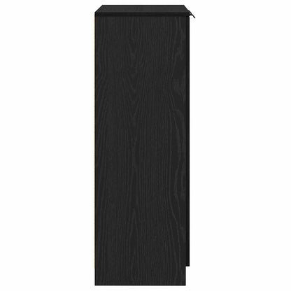 Shoe Cabinet Black Oak 59 x 35 x 100 cm Engineered Wood