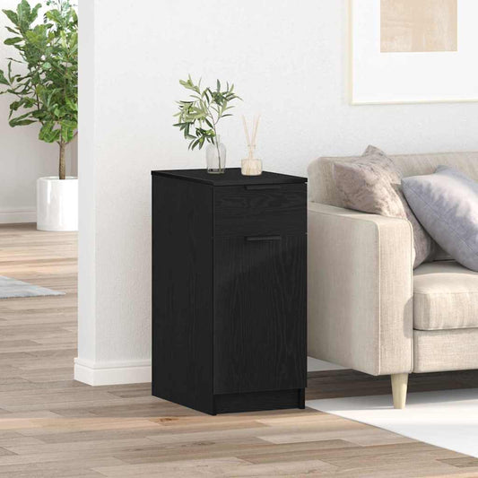 Office Cabinet Black Oak 33 x 50 x 75 cm Engineered Wood