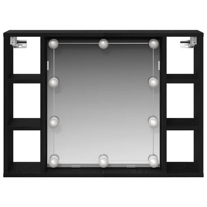 Mirror Cabinet Black Oak 76 x 15 x 55 cm Engineered Wood