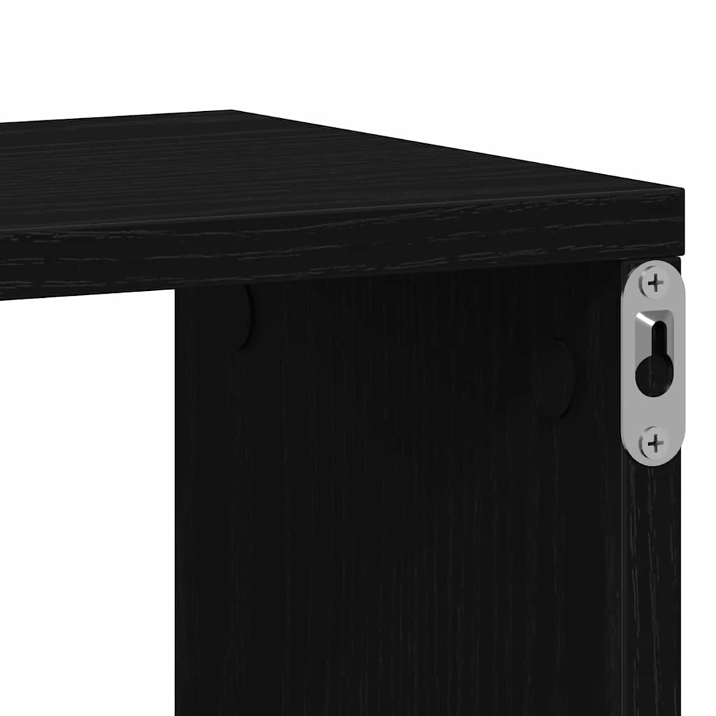 Wall Shelf Black Oak 85 x 16 x 52.5 cm Engineered Wood