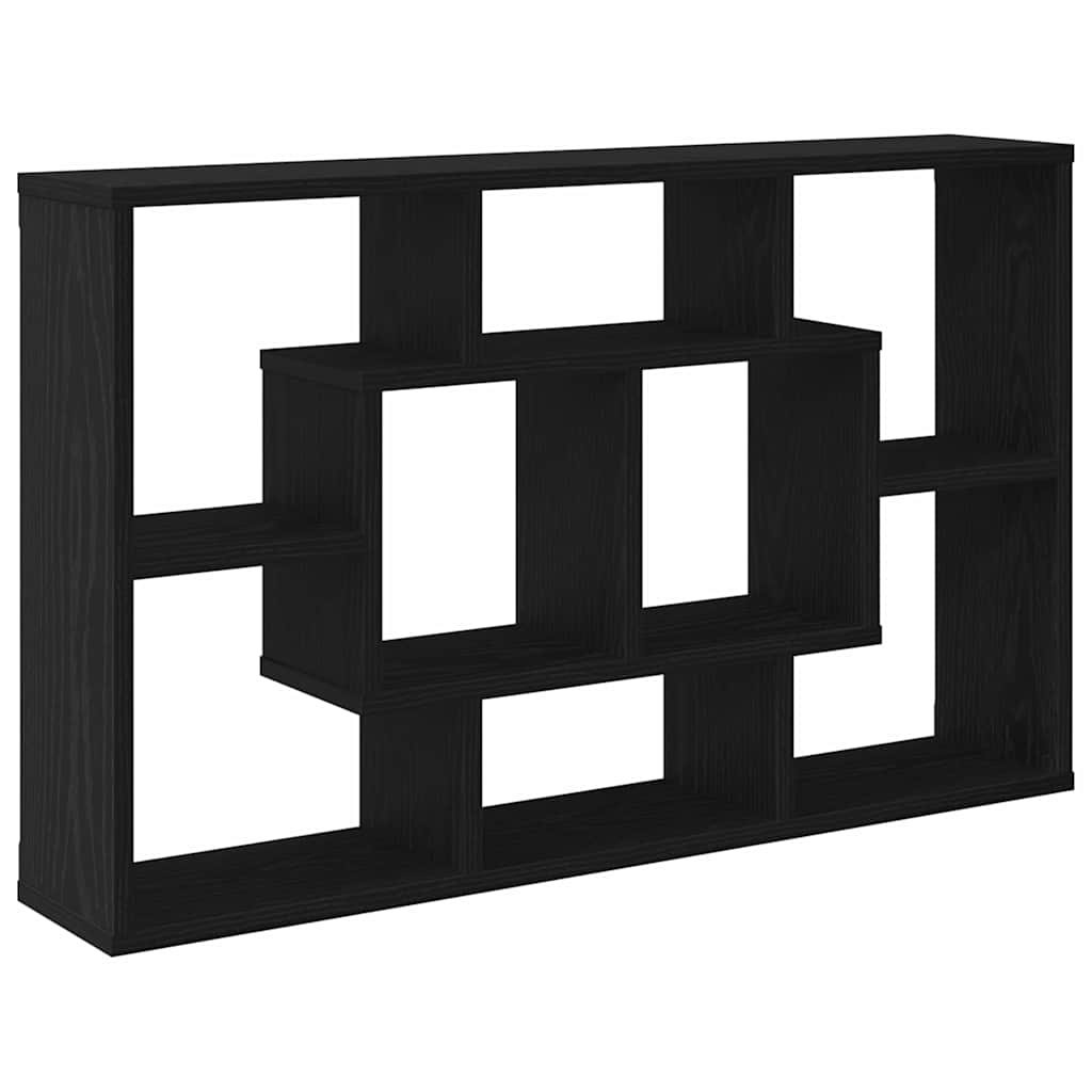 Wall Shelf Black Oak 85 x 16 x 52.5 cm Engineered Wood