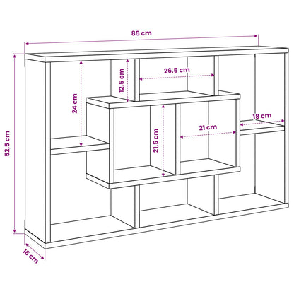 Wall Shelf Black Oak 85 x 16 x 52.5 cm Engineered Wood