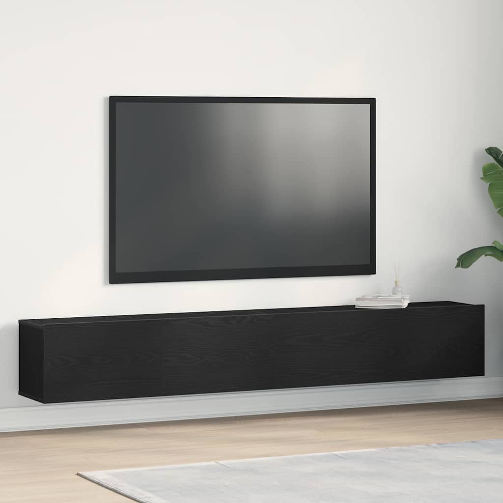 TV Cabinet 2 pcs Black 100 x 30 x 30 cm Engineered Wood