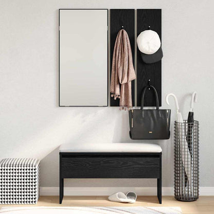 Hallway Furniture Set 4 pcs Black Oak Engineered wood