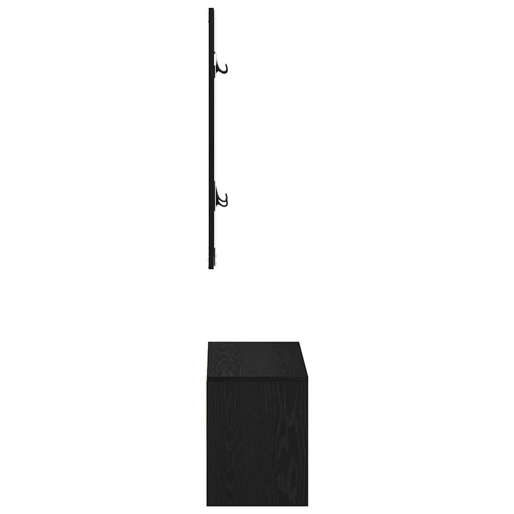 Hallway Furniture Set 4 pcs Black Oak Engineered wood
