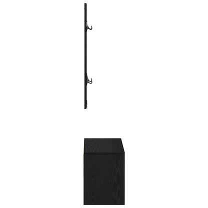 Hallway Furniture Set 4 pcs Black Oak Engineered wood