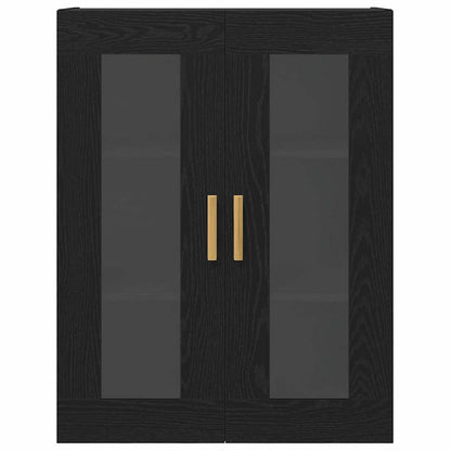 Wall Cabinet Black Oak 69.5 x 34 x 90 cm Engineered Wood