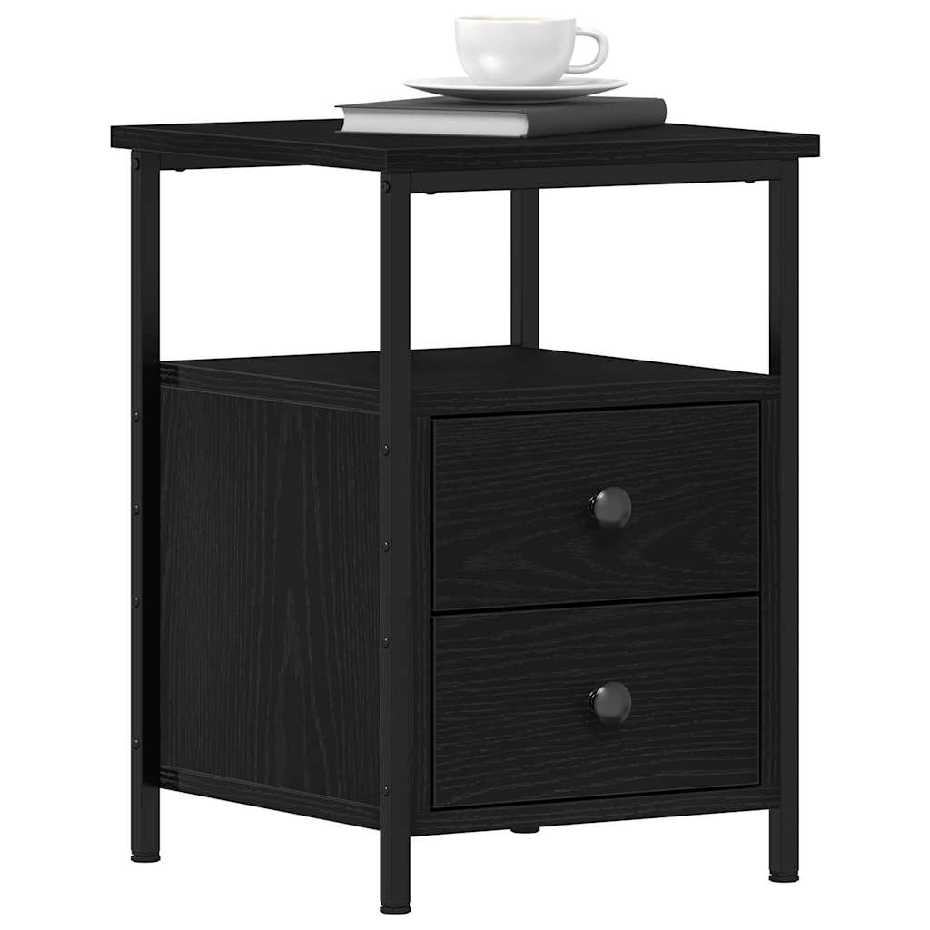 Bedside Cabinets 2 pcs Black Oak 34x35,5x50 cm Engineered Wood