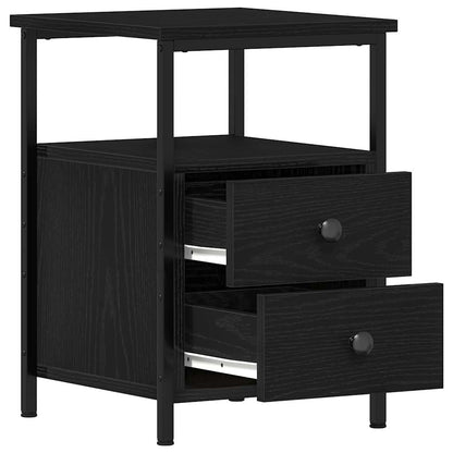 Bedside Cabinets 2 pcs Black Oak 34x35,5x50 cm Engineered Wood