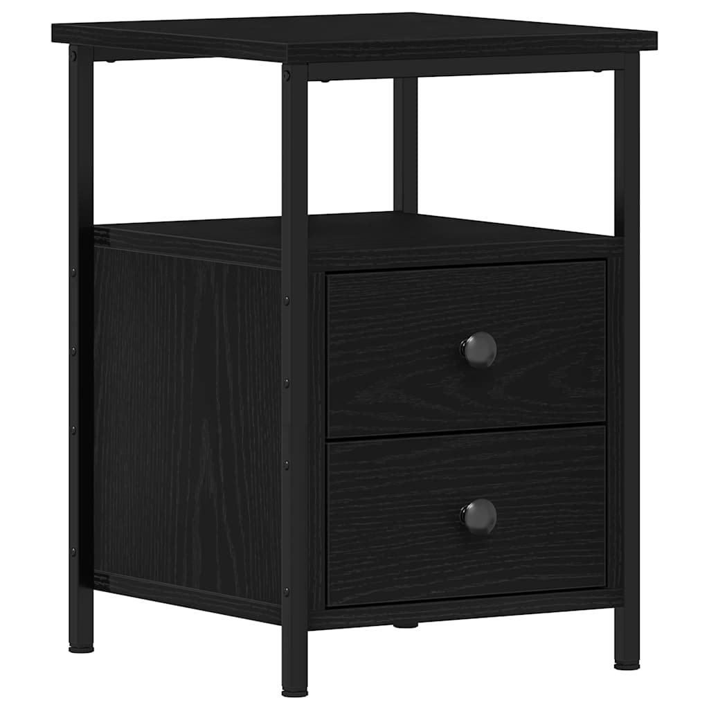 Bedside Cabinets 2 pcs Black Oak 34x35,5x50 cm Engineered Wood