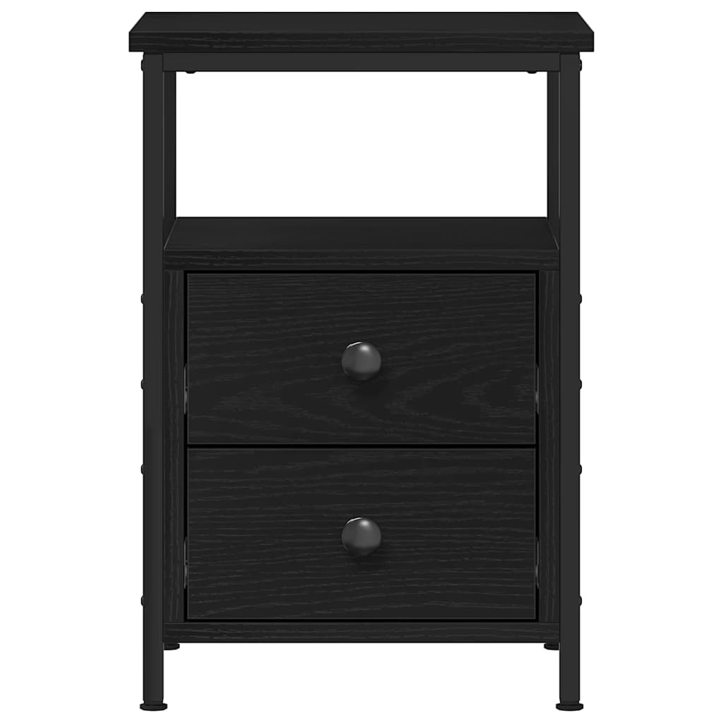 Bedside Cabinets 2 pcs Black Oak 34x35,5x50 cm Engineered Wood