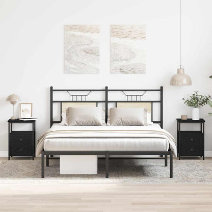 Bedside Cabinets 2 pcs Black Oak 34x35,5x50 cm Engineered Wood