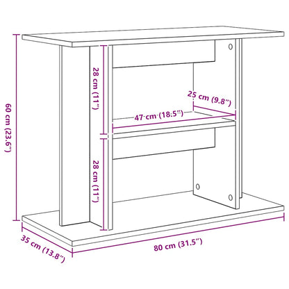 Aquarium Stand Black Oak 80x35x60 cm Engineered Wood