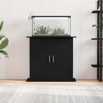 Aquarium Stand Black Oak 81x36x73 cm Engineered Wood