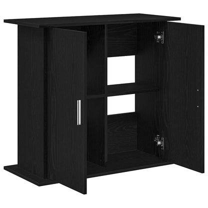 Aquarium Stand Black Oak 81x36x73 cm Engineered Wood